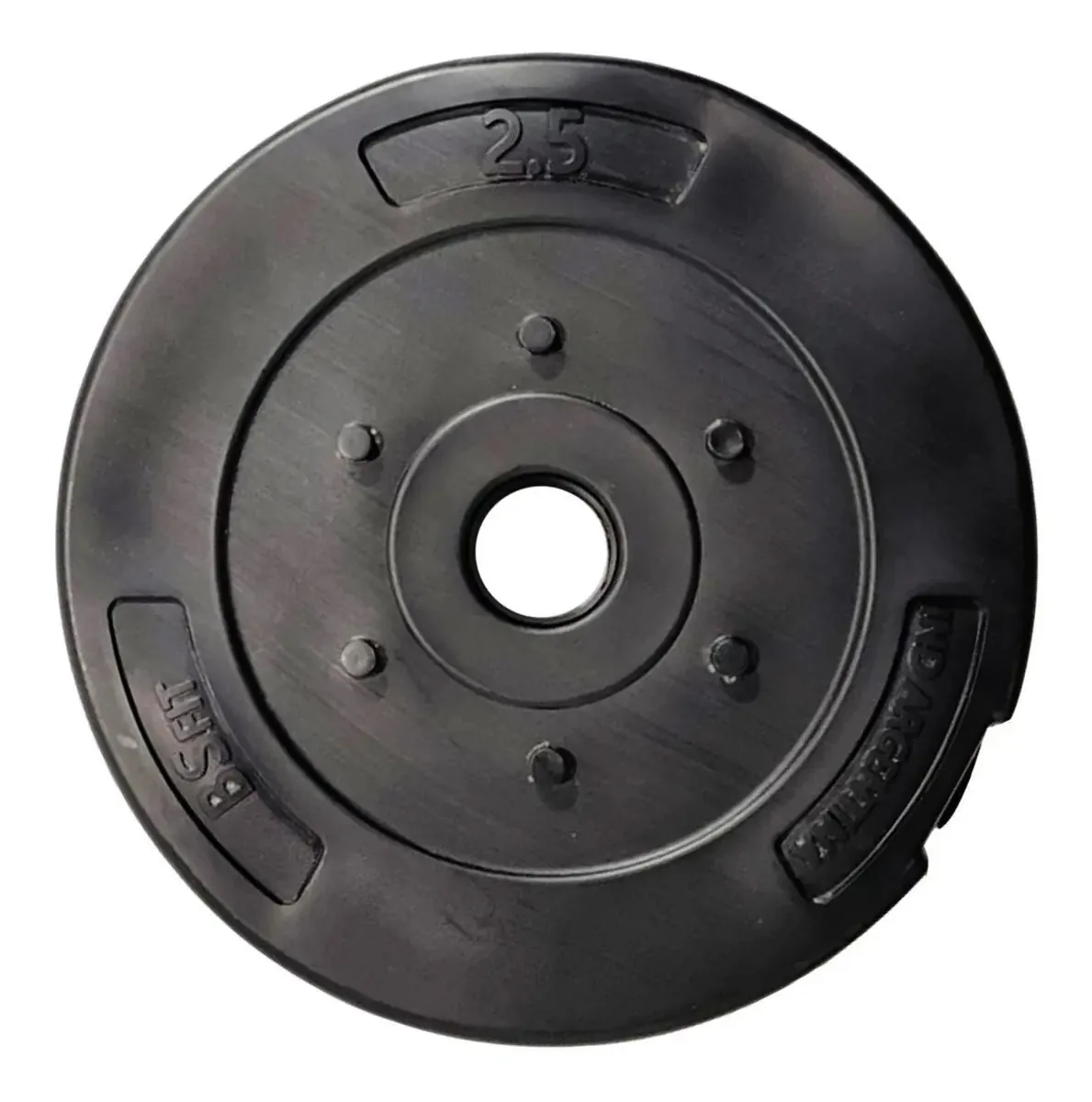 Disco de 2,5 kg. Pesos embutidos em PVC liso Bsfit, 30 mm, cor de ginástica, preto
