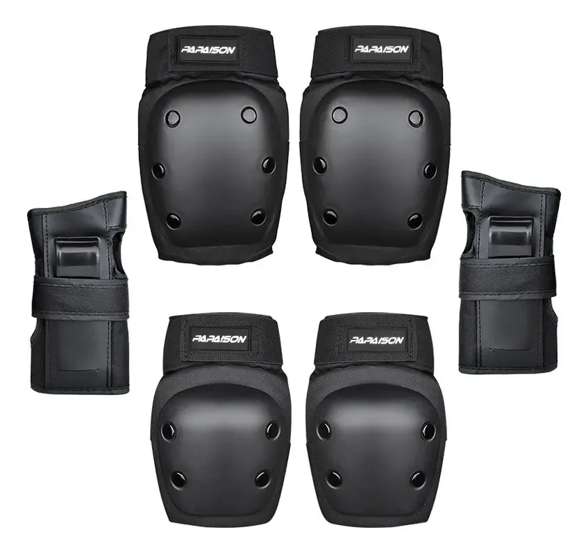Kit de proteção profissional para adultos reforçados, conjunto completo, cor preta (m)