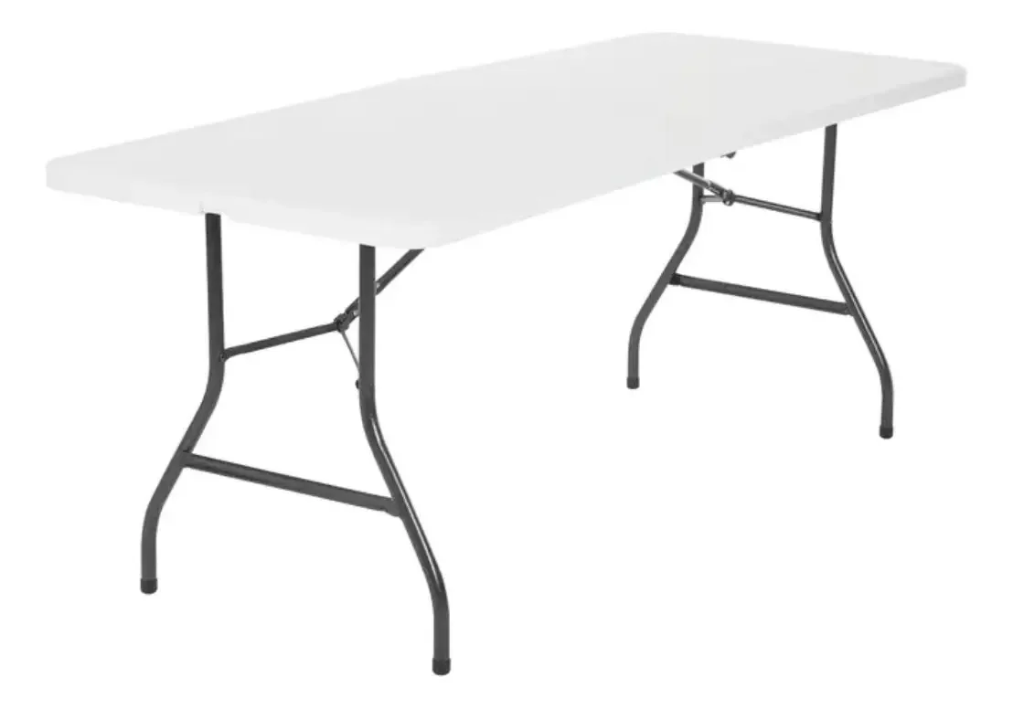 Mesa dobrável, mala de jardim, portátil, prancha, 1,52 m, reforçada, branca