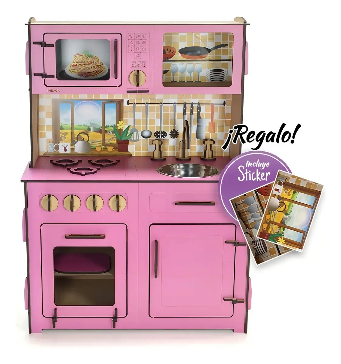 Cozinha de madeira para meninos, brinquedos infantis, cozinha, cor rosa
