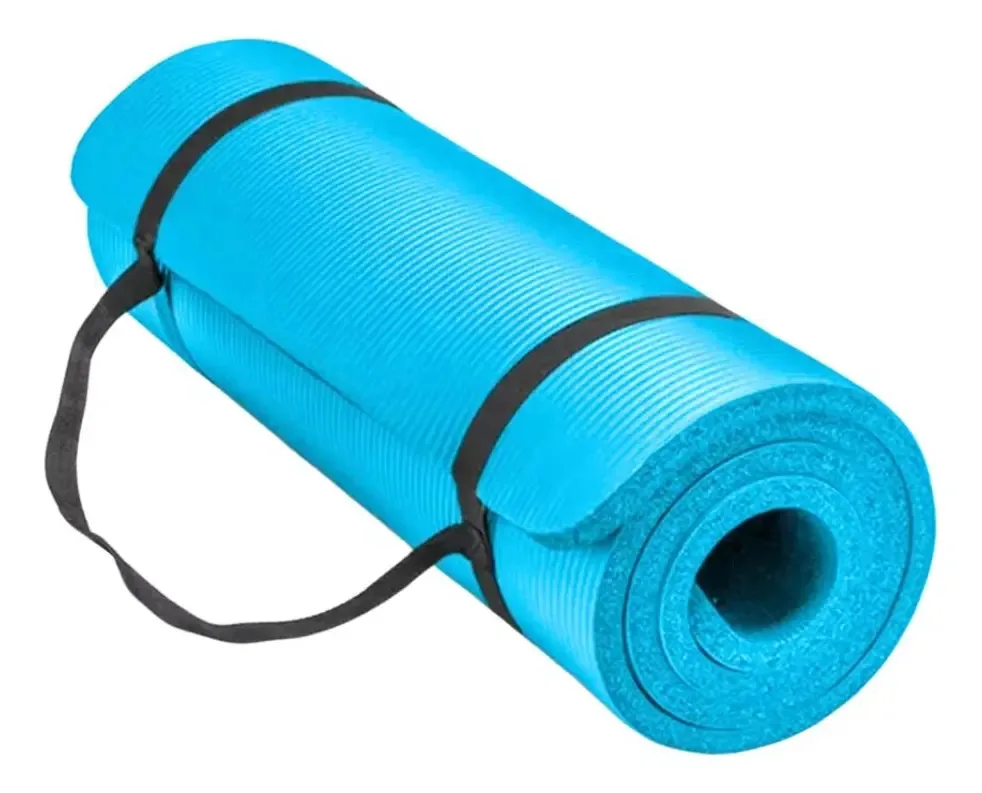 Mat Mat Nbr Yoga Fitness Gymnastics Pilates Strap 10 mm, cor verde água