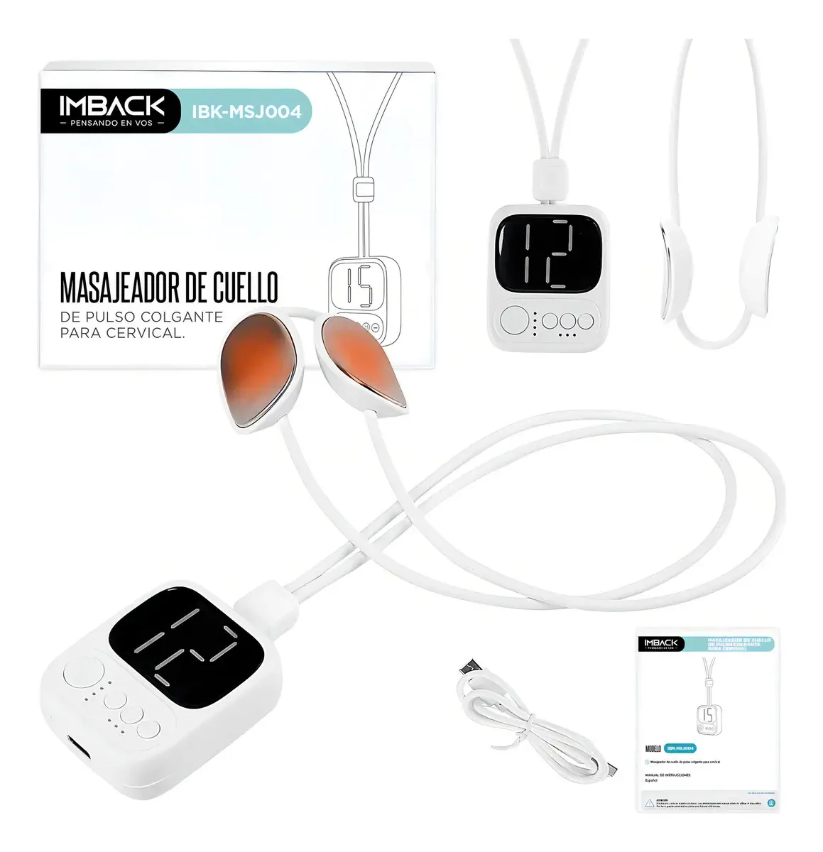 Massageador de pescoço portátil com pingente para cor cervical branca