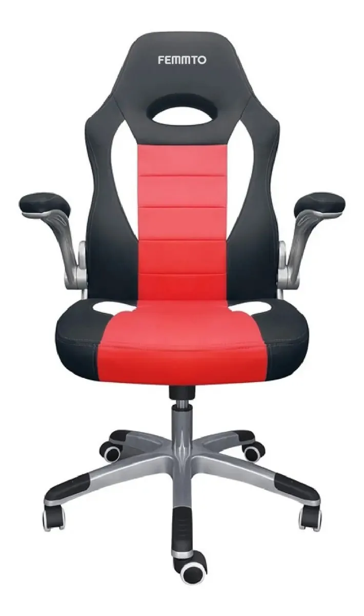 Cadeira Gamer PC, postura ergonômica, poltrona Femmto, vermelha