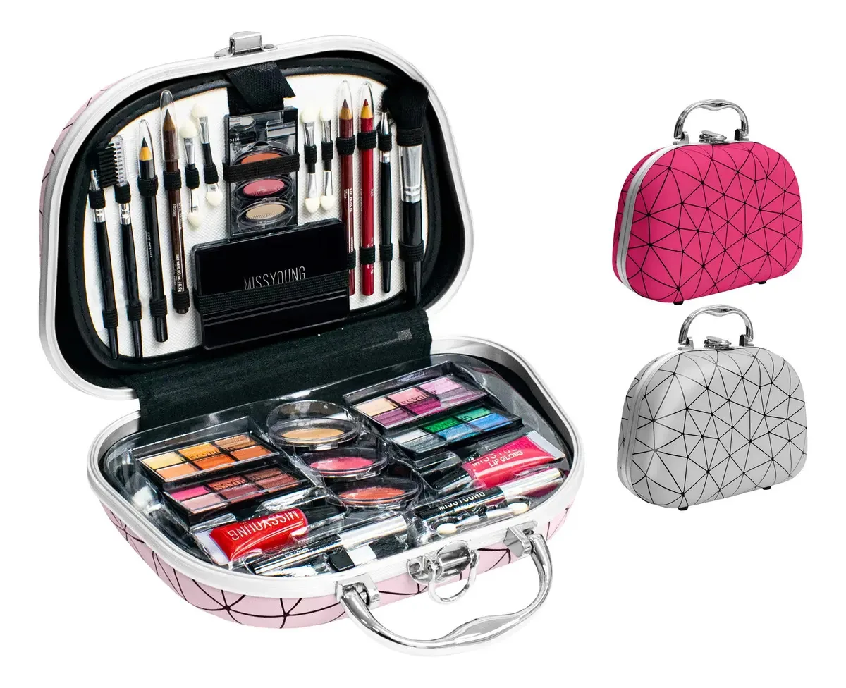 Estojo de maquiagem para maquiagem cosmética 28 rosa