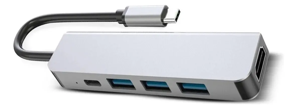 Adaptador USB 3 portas USB 1 porta USB C 1 HDMI