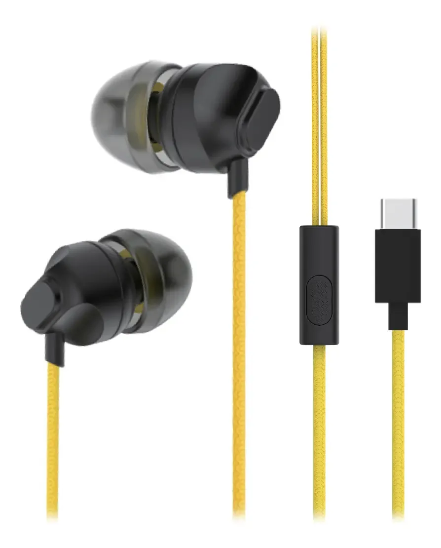 Fones de ouvido viva-voz Soul S89 Type-C com microfone amarelo