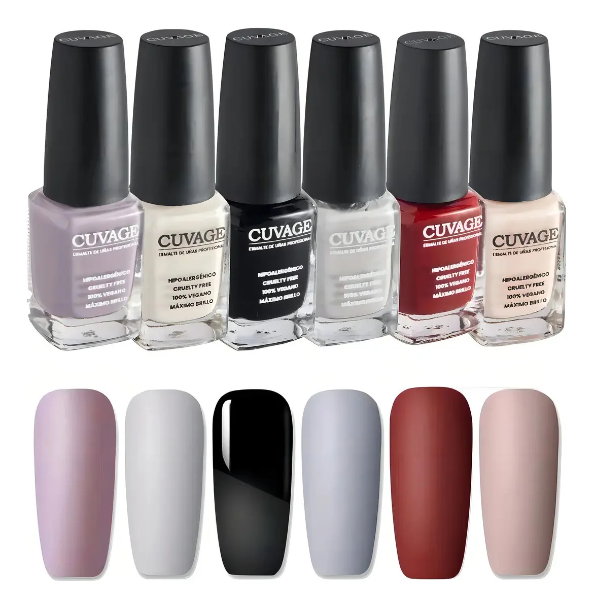 Kit de Esmaltes para Unhas Tradicional X 8 Fosco ou Brilhante com Cores Clássicas