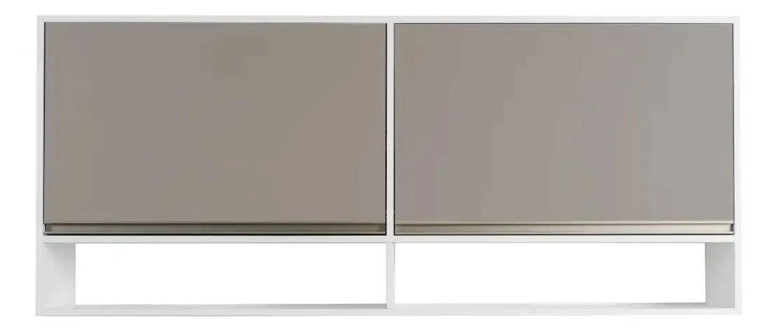 Ricchezze Sorrento mobiliário de armário moderno 160 cm kitchen 2 portas de melamina prateleira de especiarias cor branca e argila