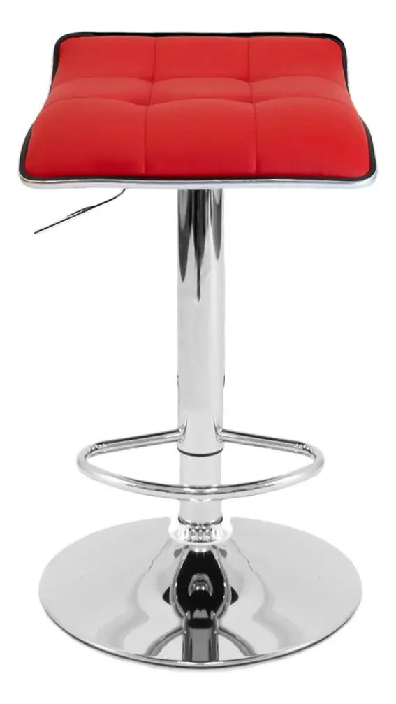Banco de café da manhã, banco acolchoado ajustável, assento, cor: vermelho