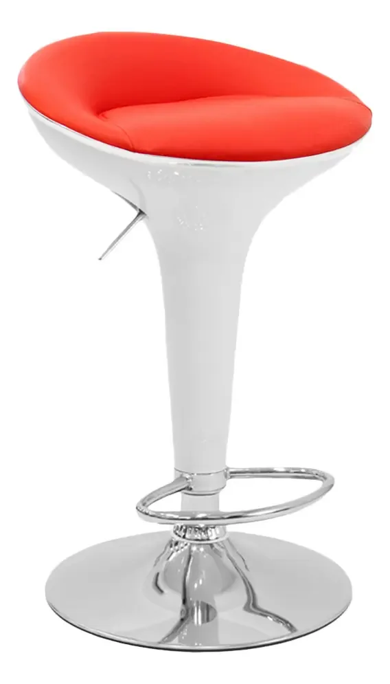 Banqueta de café da manhã Newmo Banqueta de bar, assento branco, vermelho
