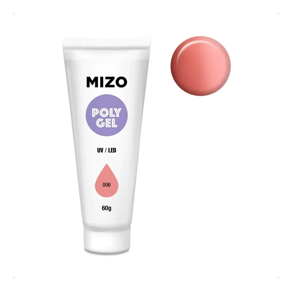 Construção de unhas Mizo Polygel 60 ml Cor 006