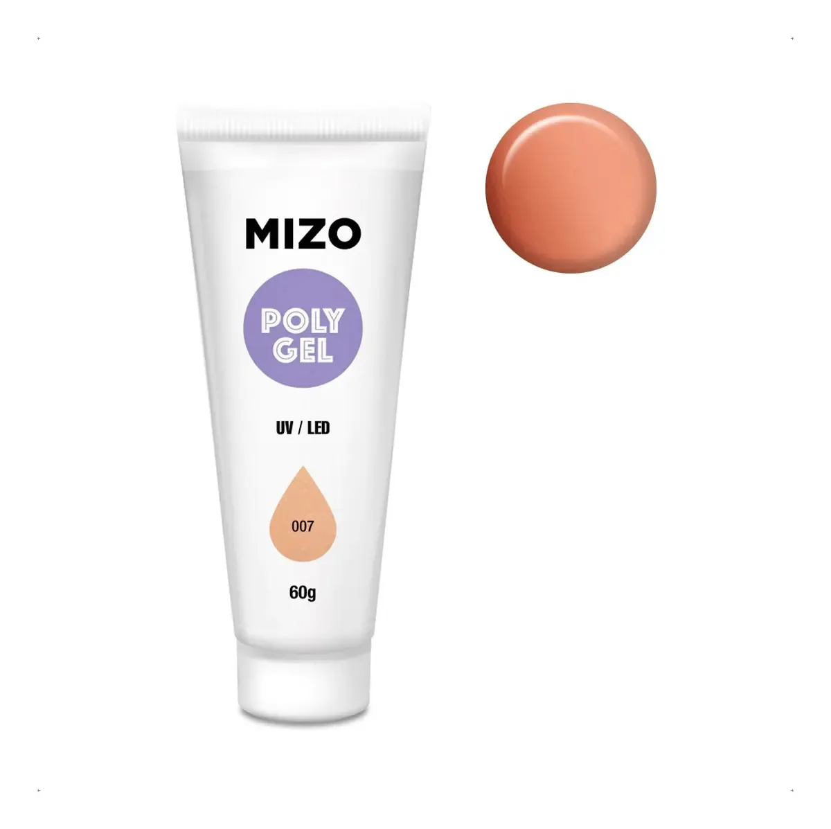 Construção de unhas Mizo Polygel 60 ml Cor 007