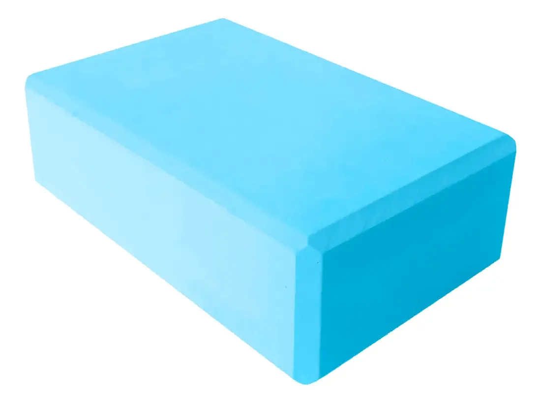 Yoga Block Brick High Density Eva Rubber Pilates Fitness Azul Claro