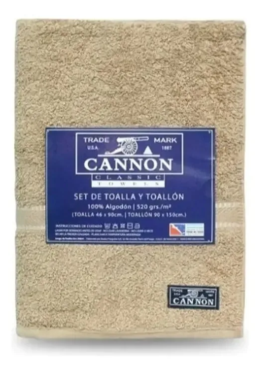 Conjunto de toalhas e toalhas Cannon 520 gr de algodão 100% branco distrital - bege