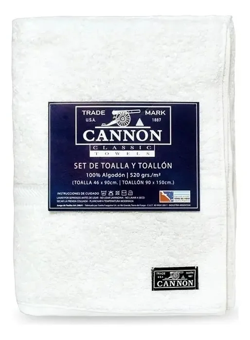 Conjunto de toalhas e toalhas Cannon 520 gr de algodão 100% branco distrital - branco
