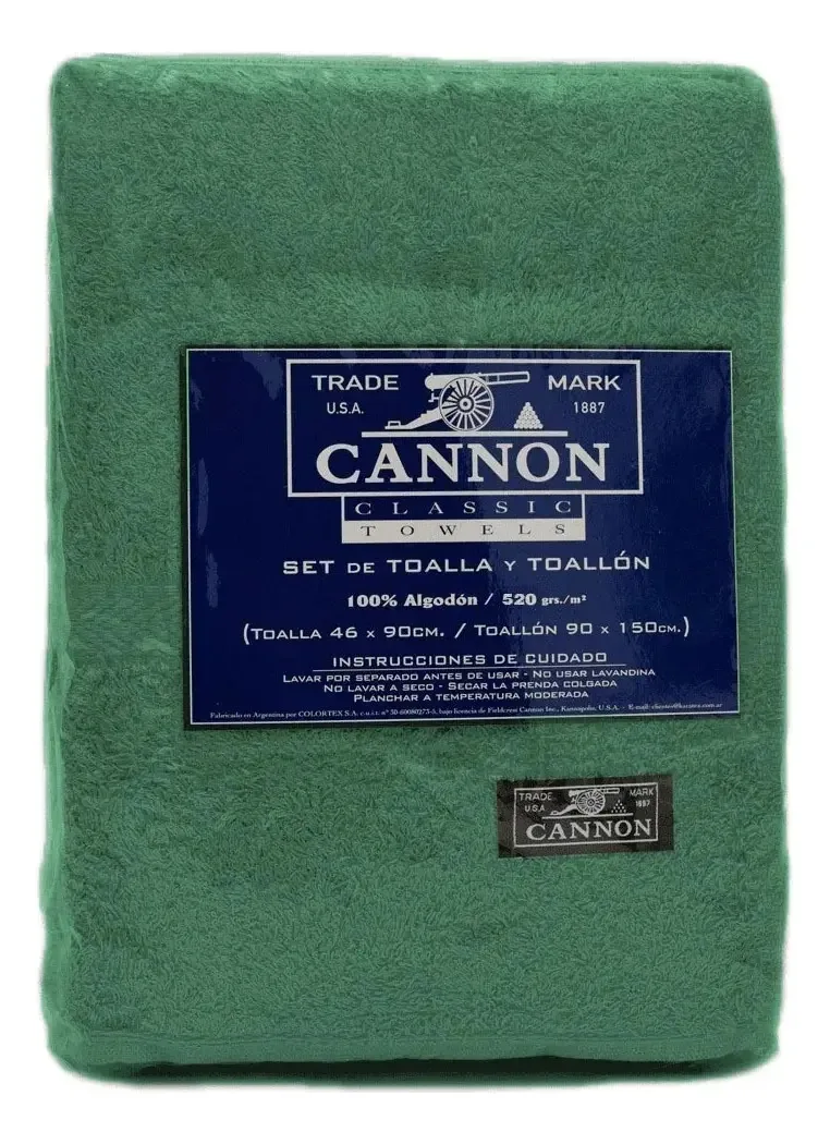 Conjunto de toalhas e toalhas Cannon 520 gr de algodão 100% branco distrital - verde escuro