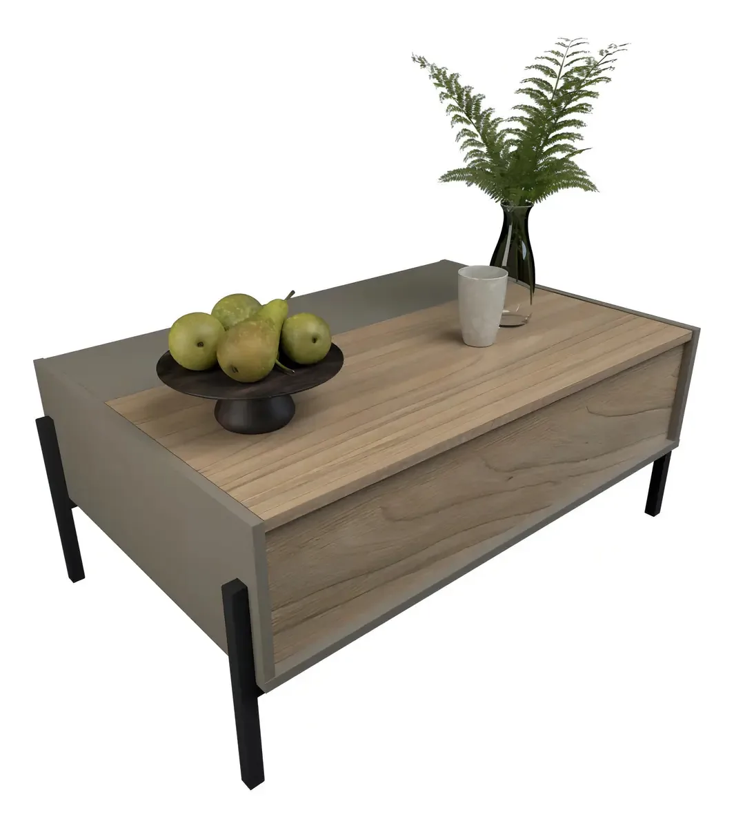 C. Olmo F. Tables Mesa de café com porta cinza