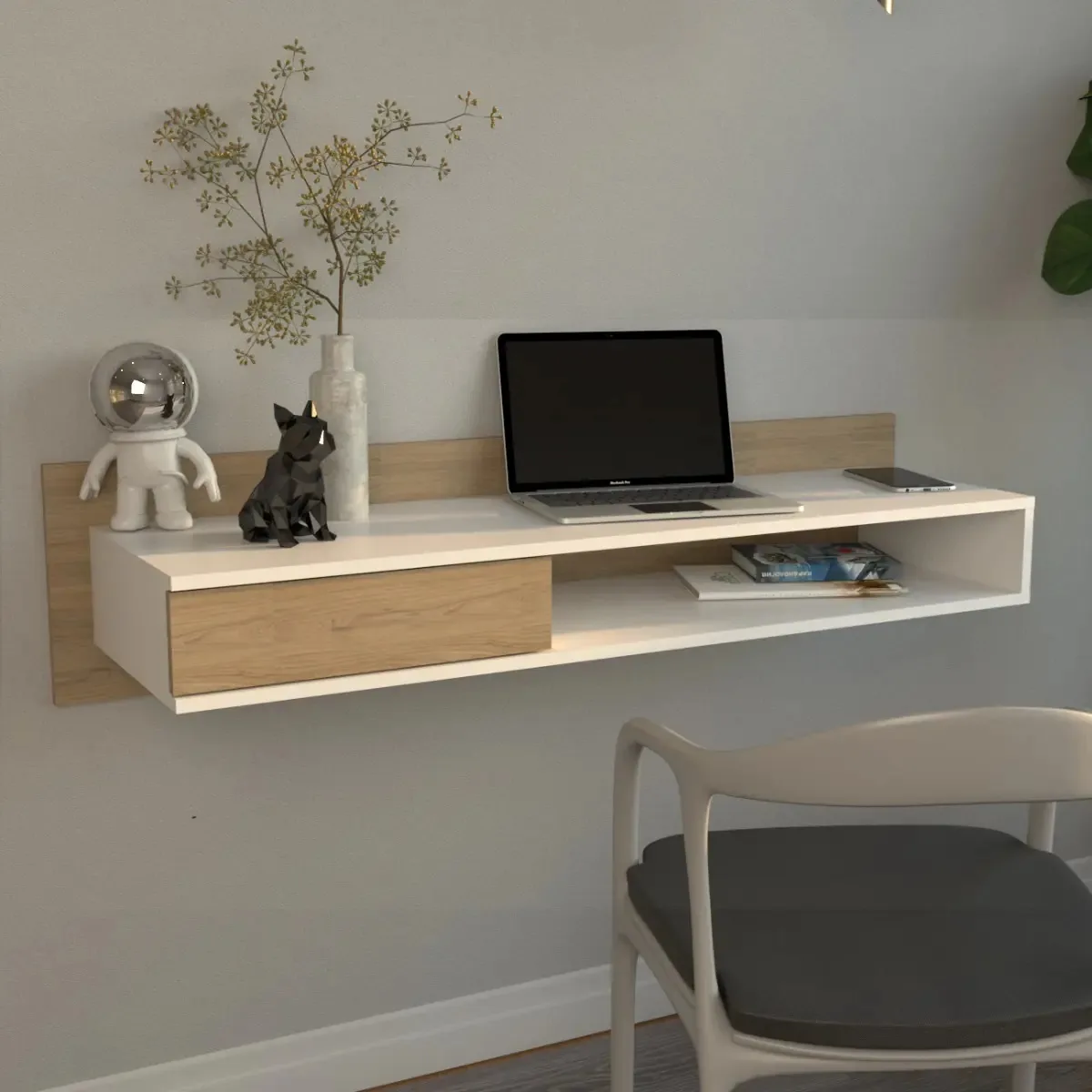 Materiais de mesa flutuantes Melamine Home Collection Elm/White