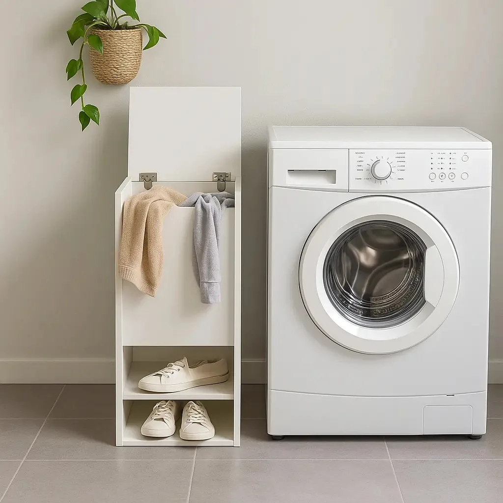 Organizador de armário de lavanderia para roupas sujas, Ropin+++ White