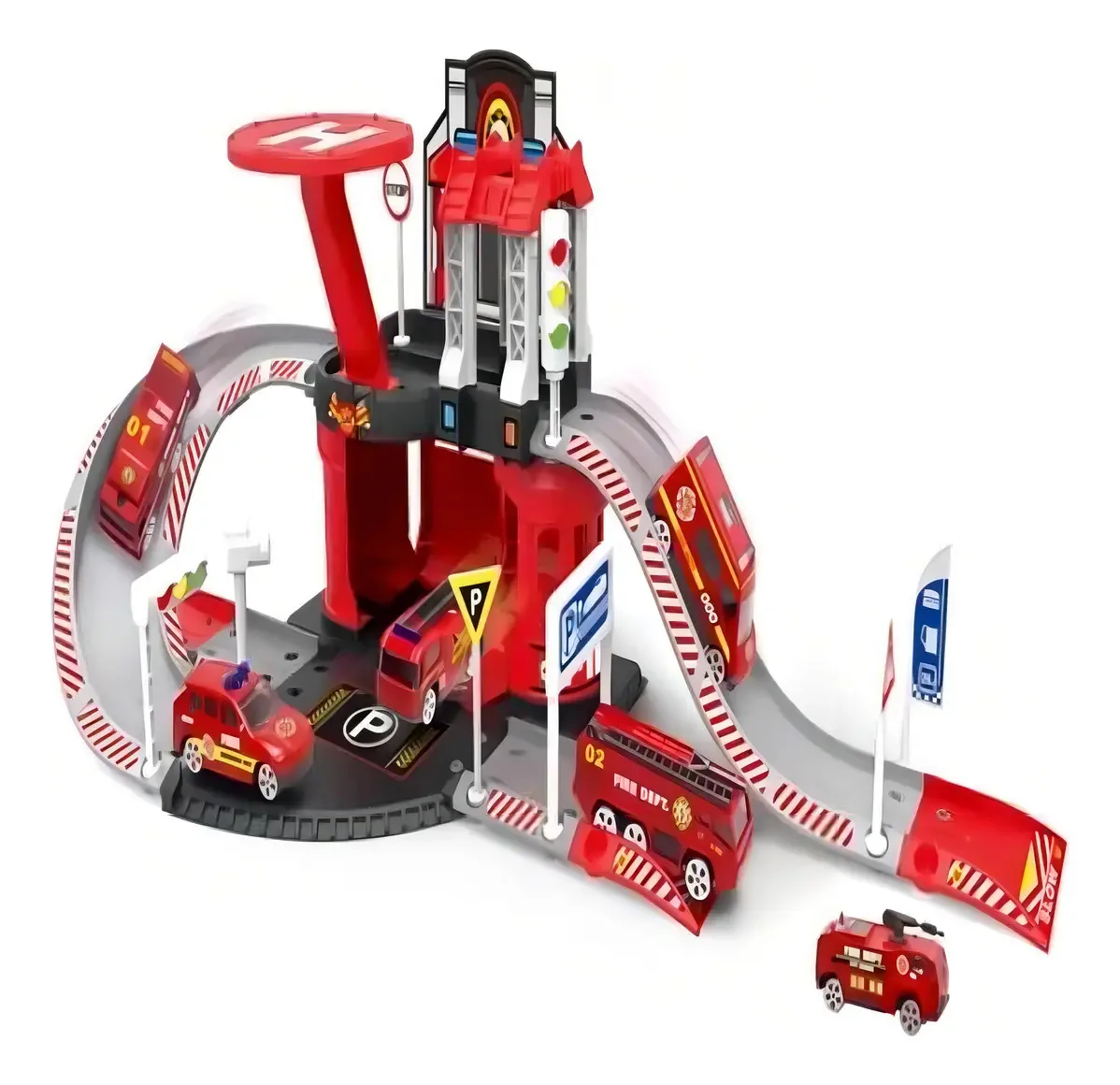 Explorer Fire Station cor vermelha - 4 peças