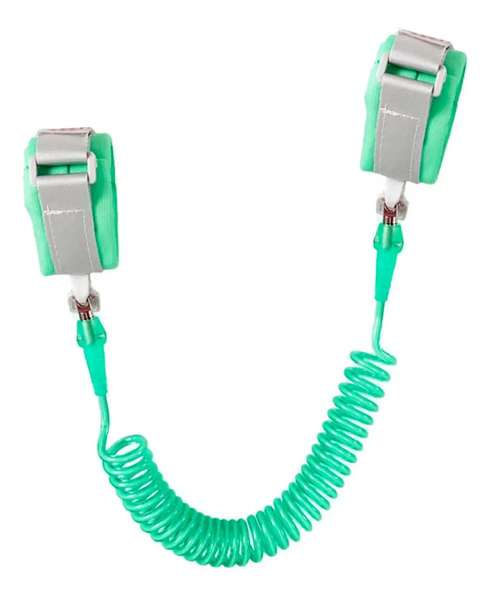 Pulseira de segurança extensível verde para bebês e crianças