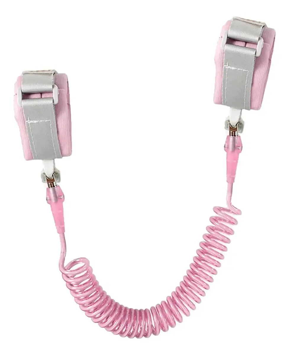 Alça de pulso de segurança para bebês e crianças, evitando que eles se afastem. Alça Cartan ajustável com design Lisa, cor rosa x unidade