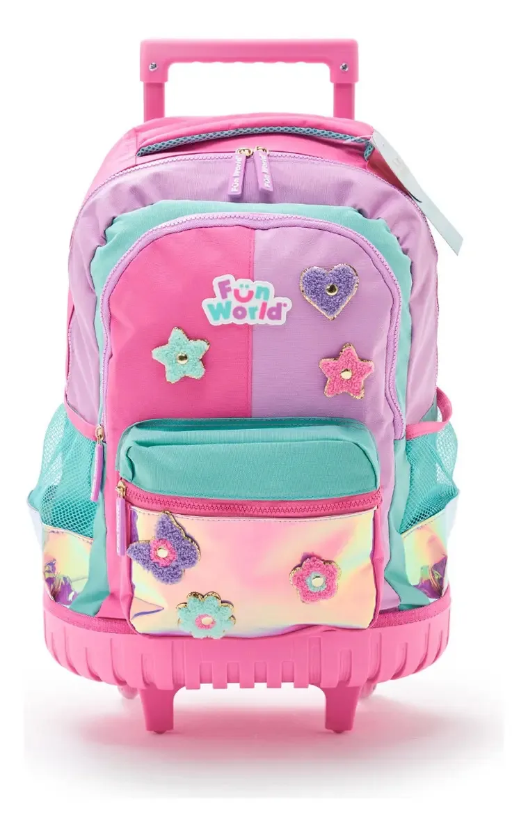 Mochila DIY 18 Patch com poucos carros rosa