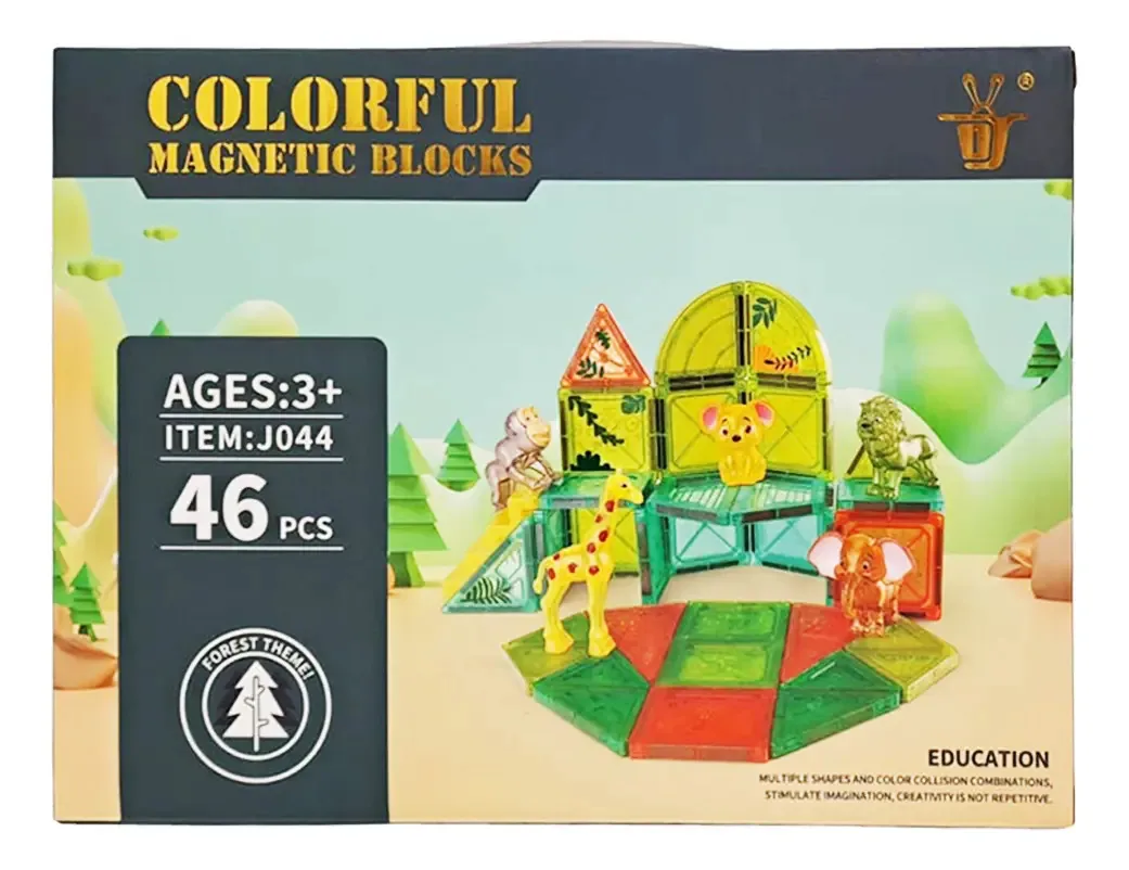 Blocos magnéticos Savanna Animal 46 unidades