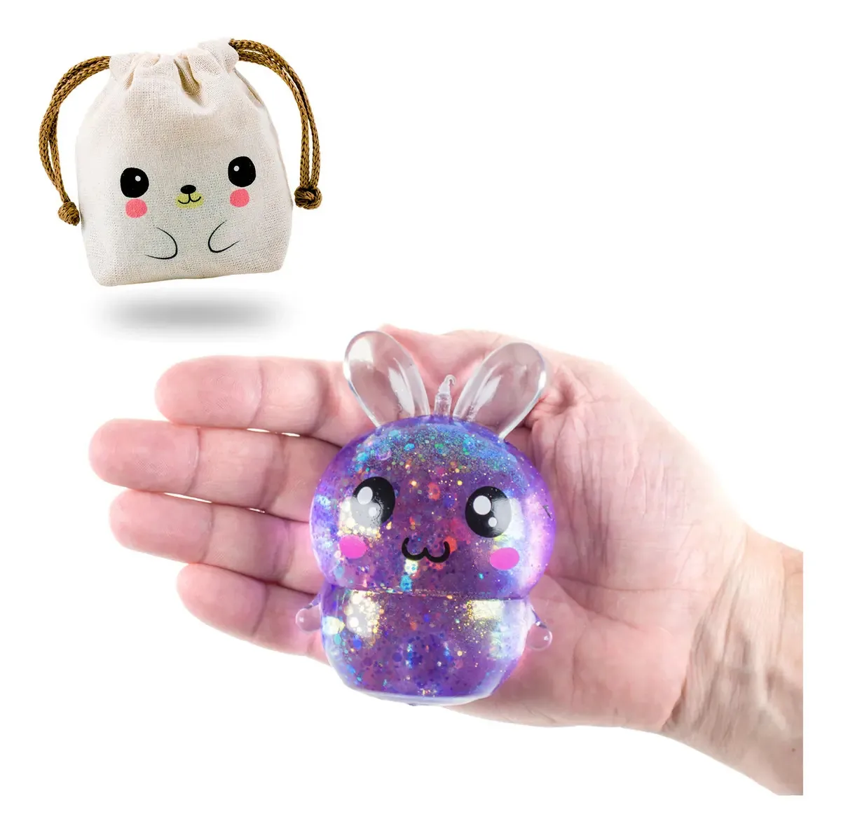 Coelho galáctico mole em uma bolsa violeta Kawaii
