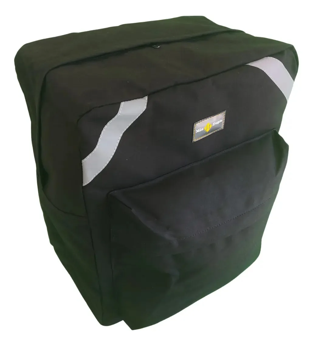 Mochila Lona Caminhão Bolsa Transporte Cargas Motoboy 90l Preto Liso
