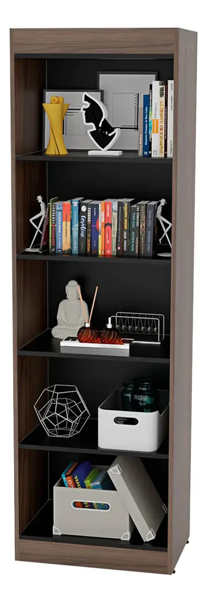 Estante Para Livros Multiuso Livreiro Organizador Netmobil Cor Nogal