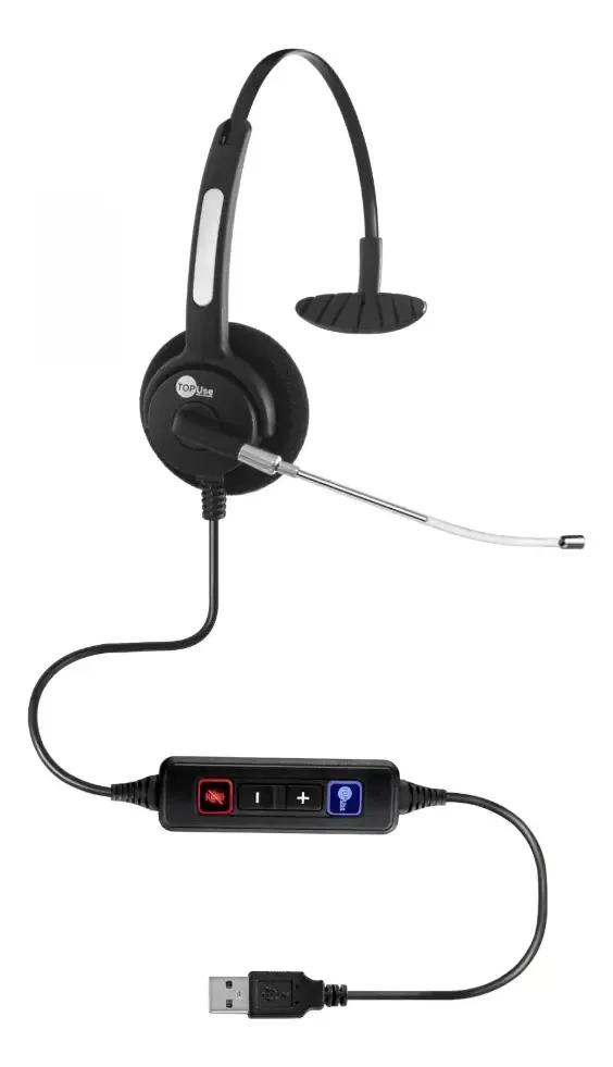 Headset Over-Ear Top Use HTU-310 USB com Cancelamento de Ruído