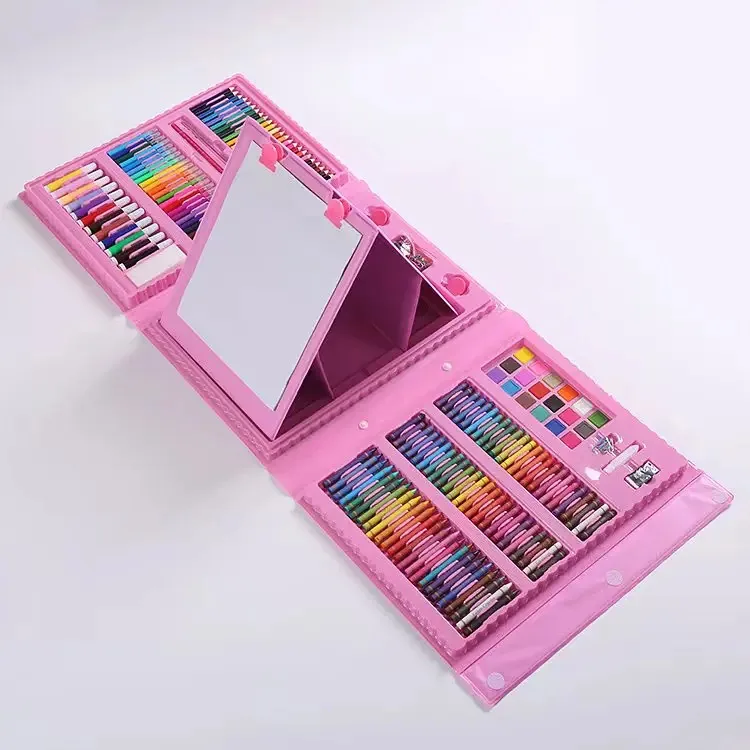 Conjunto de mochilas escolares Art, 208 peças de lápis infantis para crianças