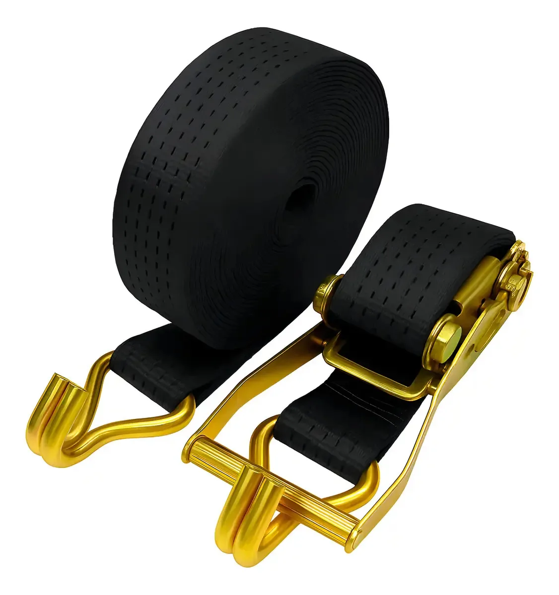 Cinta com Catraca S-FORTE 10m 5t Preto Alta Resistência para Cargas