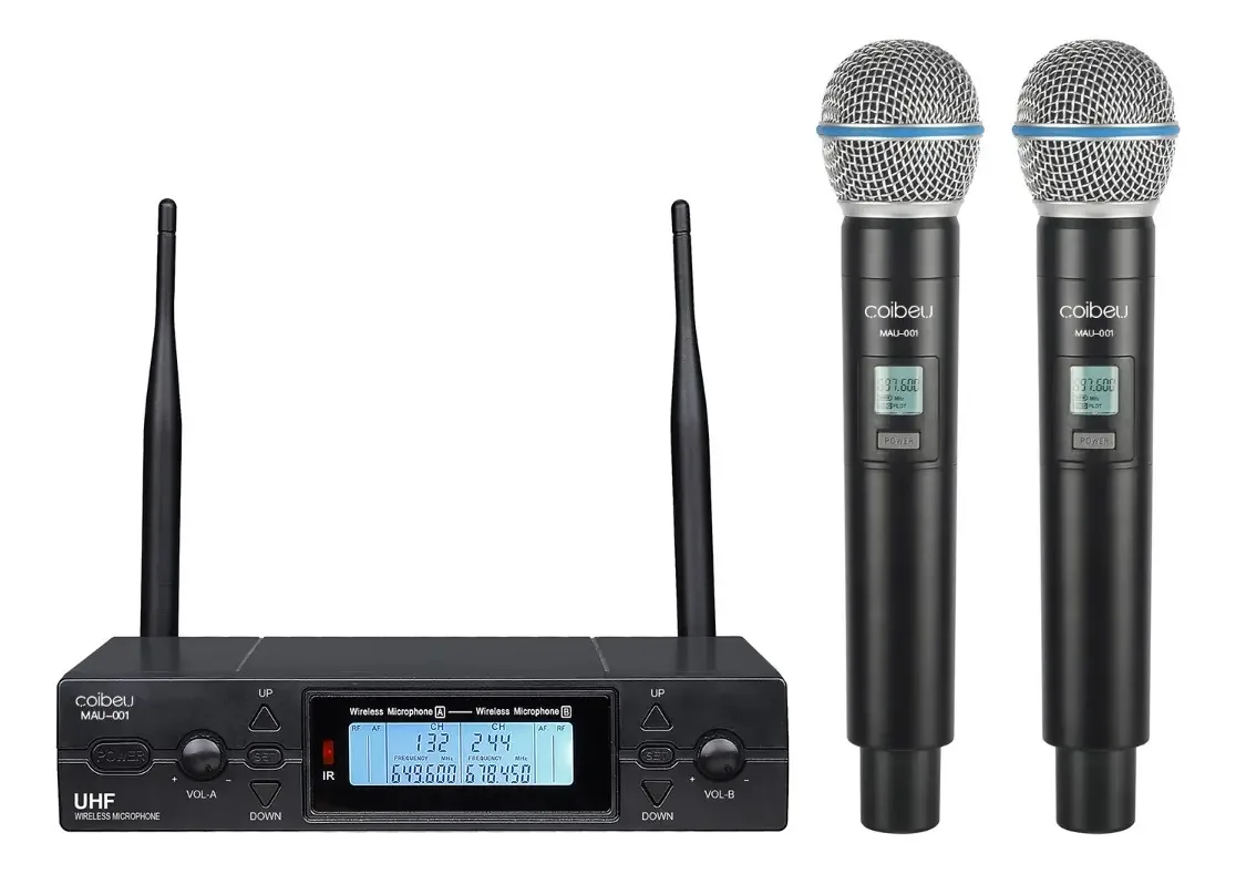 Microfones COIBEU MAU-001 Profissional Sem fio cor preto