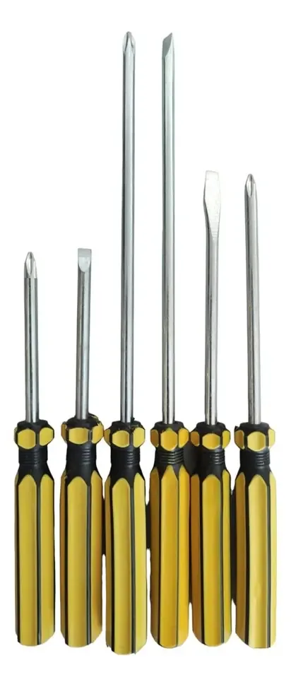 Kit Chave Fenda E Phillips Jogo 6 Peças Anatonica Ferramenta