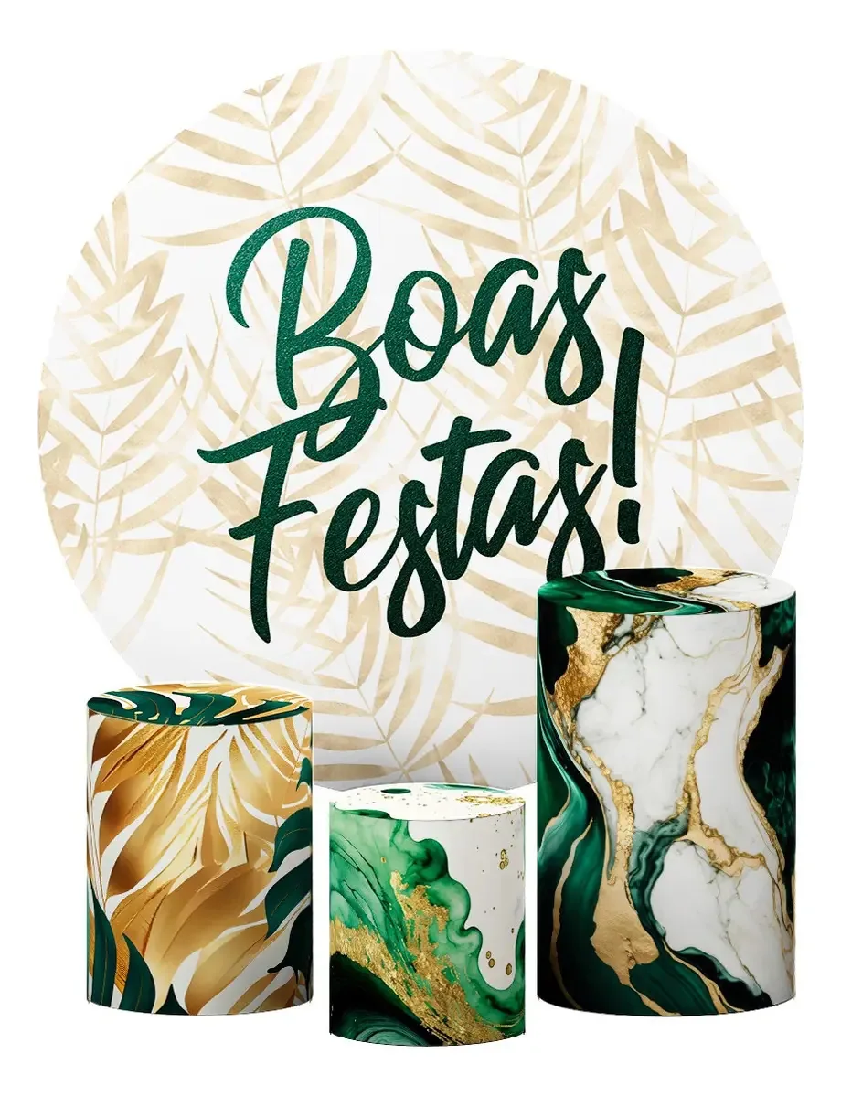 Kit Capas Cilindros P M G Festas Ano + Painel Redondo