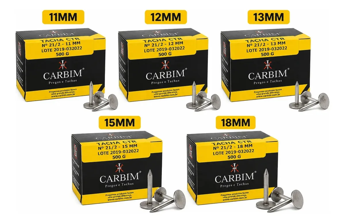 Tachinha Multiuso Carbim Sapateiro/Tapeceiro 15mm 1000 Unidades