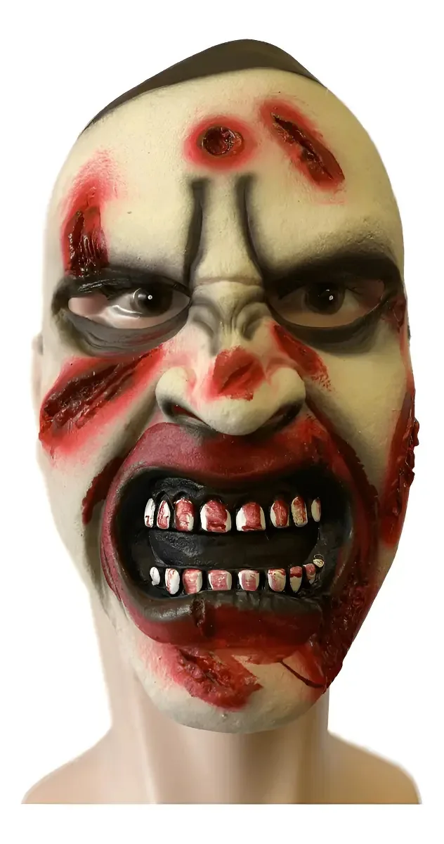 Máscara Zumbi Látex Blook Bege Assustadora Halloween Cosplay