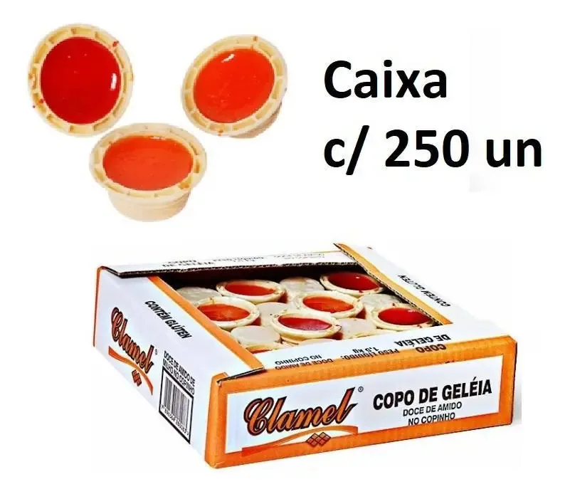 Caixa Com 250 Doces Copinho De Geléia De Frutas Cítricas