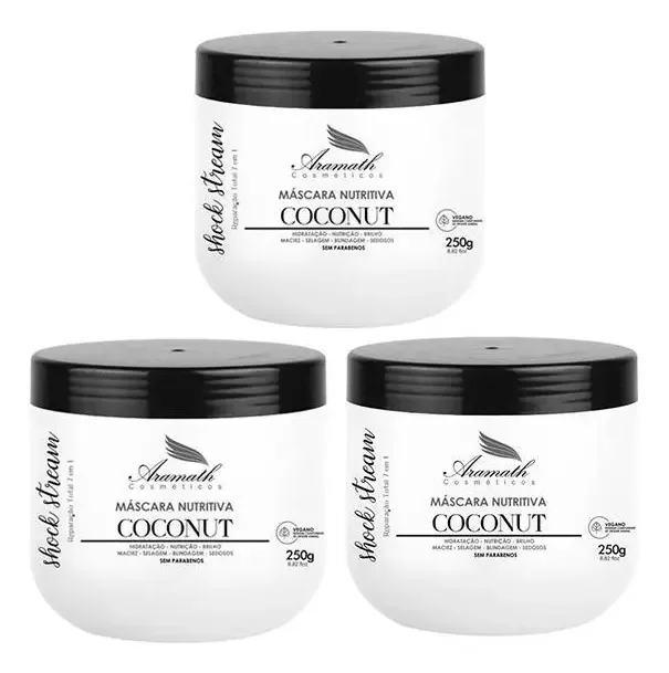 Kit 03 Mascaras Shock Stream 7x1 Aramath 250g