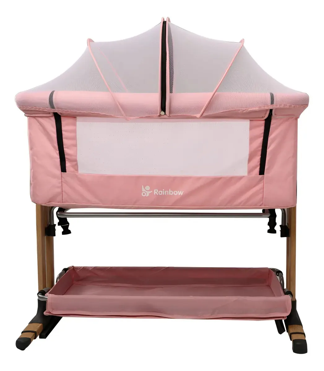 Bolsa de balanço dobrável Minucuna Rainbow Doris Collar Crib - rosa