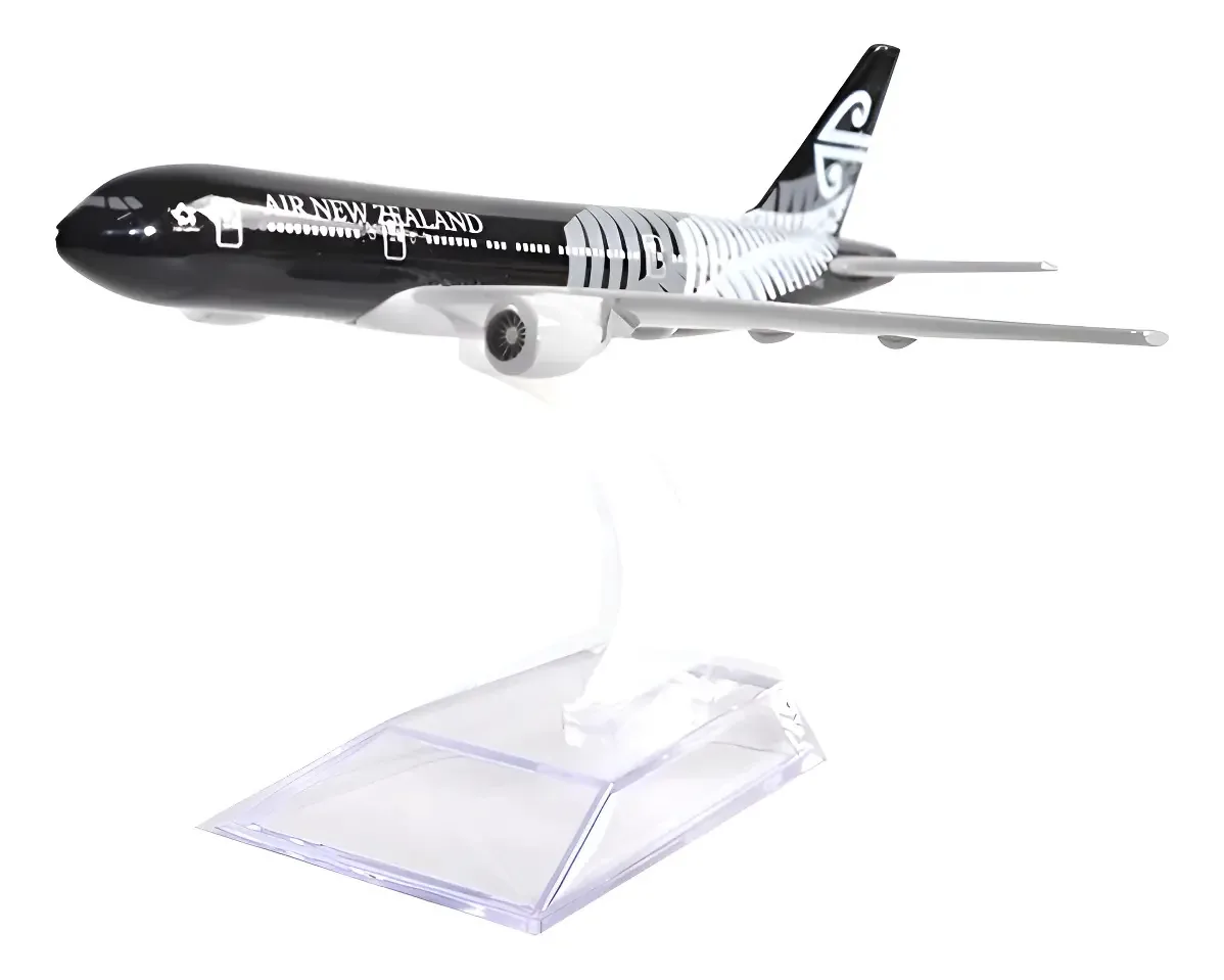 Avião Nova Zelândia Miniatura Boeing Airbus Coleção Em Ferro Preto