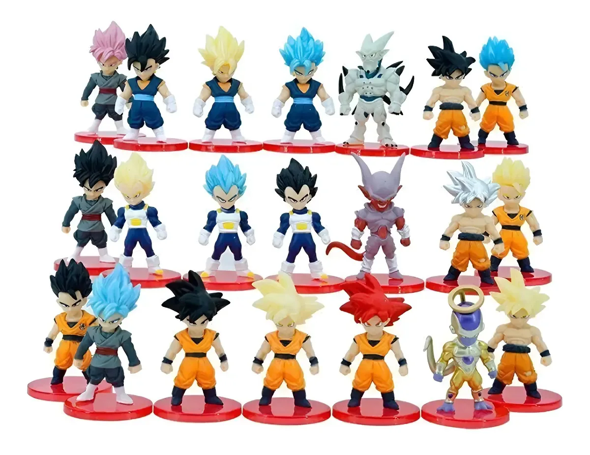 Bonecos Dragon Ball Z Kit 21 Miniaturas Goku Gohan Vegeta