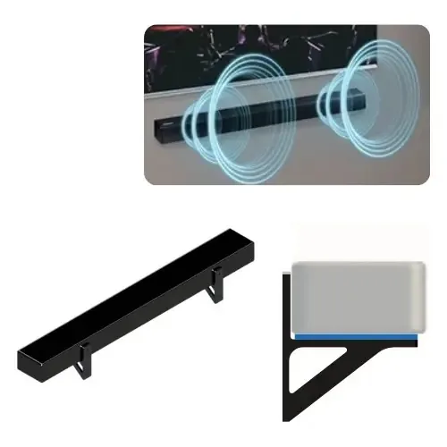 Suporte De Parede Para Caixa De Som Soundbar E Subwoofer Cor Preto