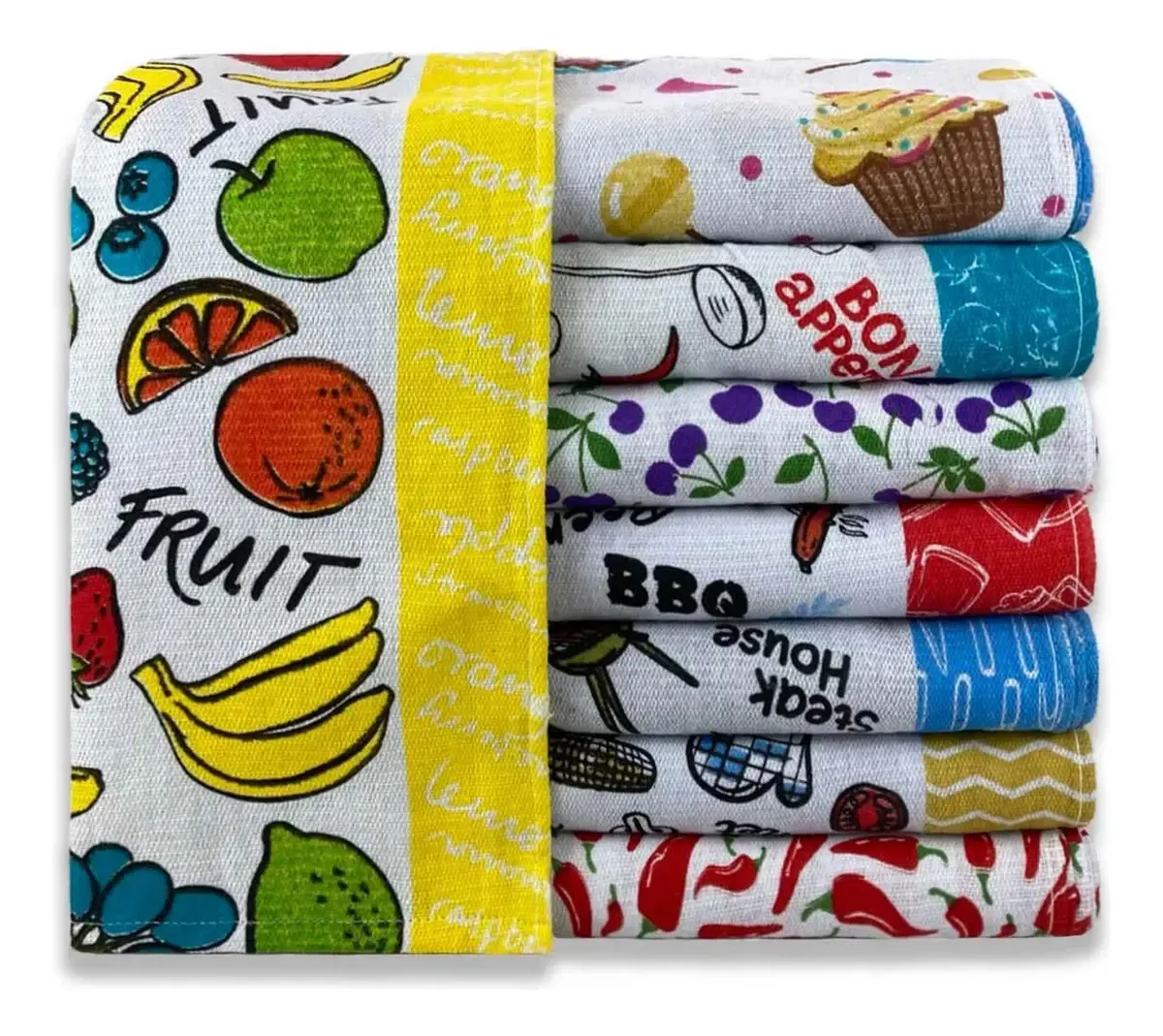 Kit 20 Panos De Prato Estampado Atoalhado 40x60cm New Básico