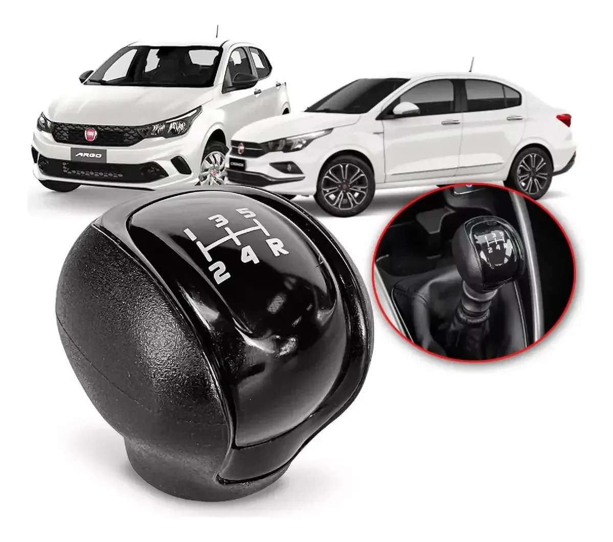 Bola Câmbio Manopla Fiat Argo Cronos Pulse Nova Preto
