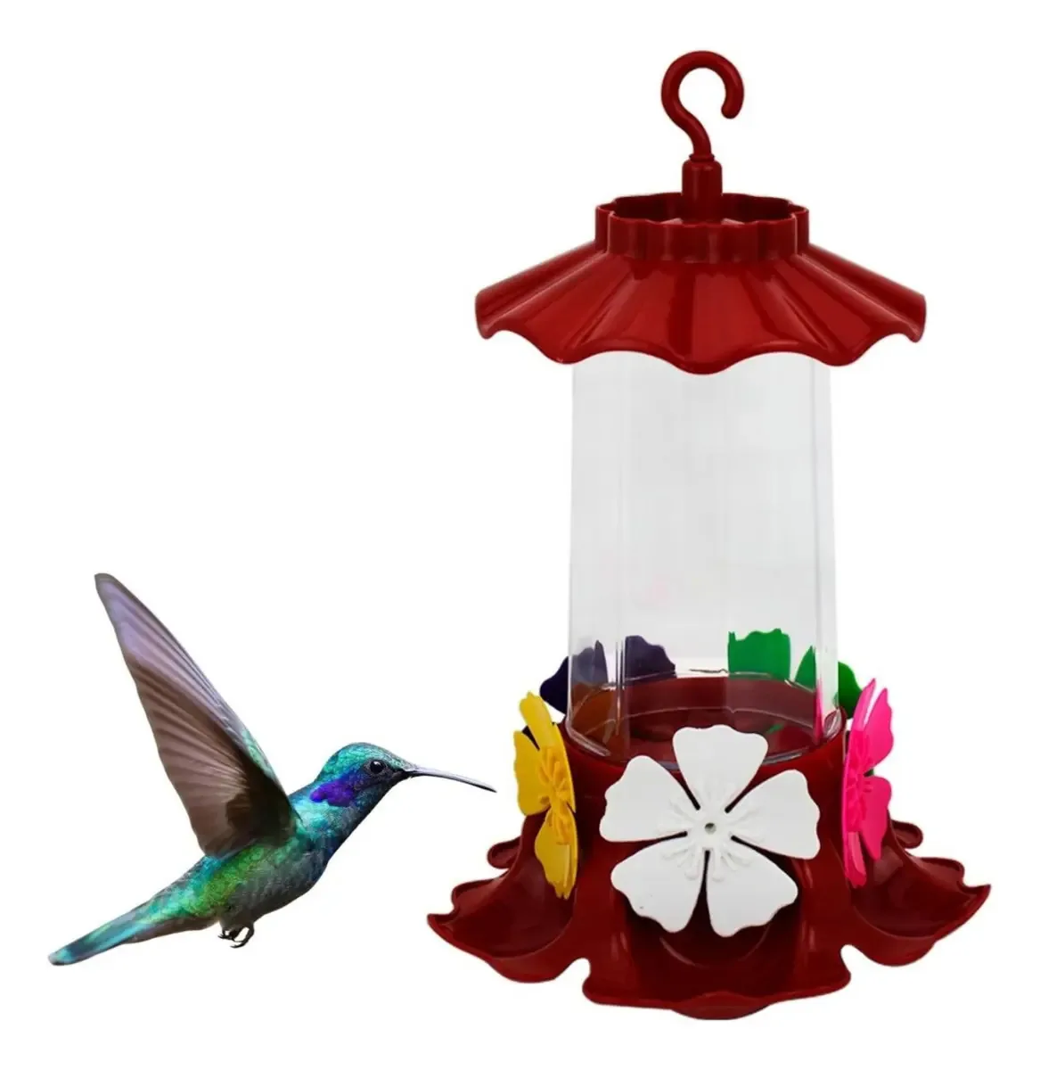 Bebedouro Grande540ml Bebedor P/ Beija Flor E Outras Aves Cor Vermelho