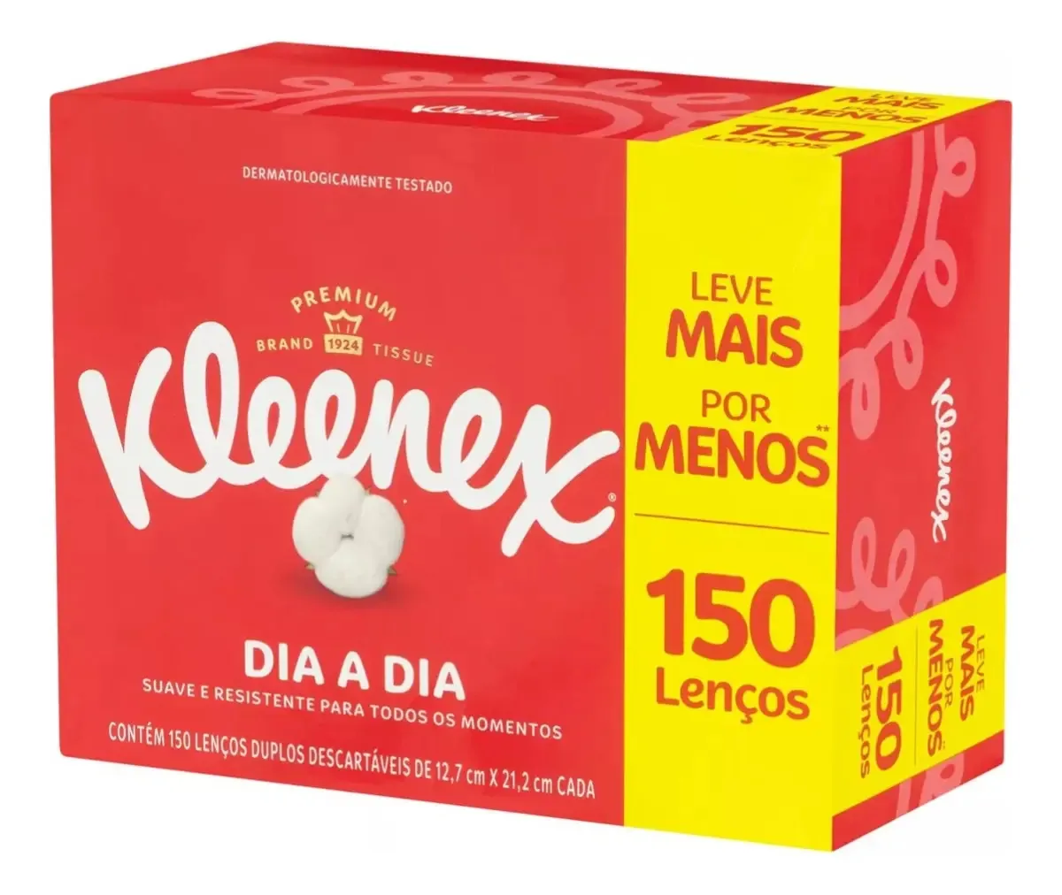 Lenço De Papel Kleenex Descartável Toalha Folha Dupla 150un