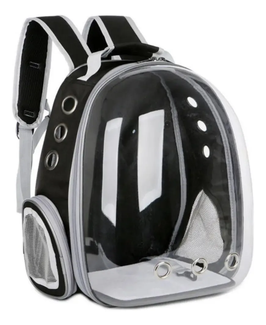 Mochila Astronauta Para Cachorro E Gato Preto 42x33x25cm